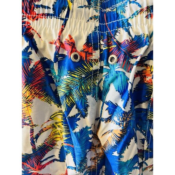 Le Club Men’s Ibiza Mid Length Swim Trunks Board Shorts Blue Size XXL Tropical - Picture 4 of 10